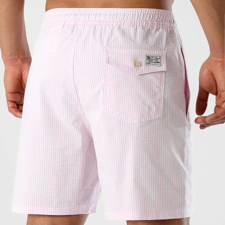 Polo Ralph Lauren - Pantaloncini da bagno Traveller Bianco Rosa