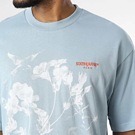 Sixth June - Camiseta oversize azul claro con flores