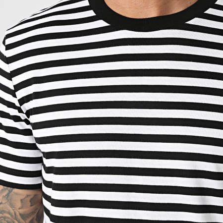 Tom Tailor - Tee Shirt Manches Courtes A Rayures 1042047-XX-12 Noir Blanc