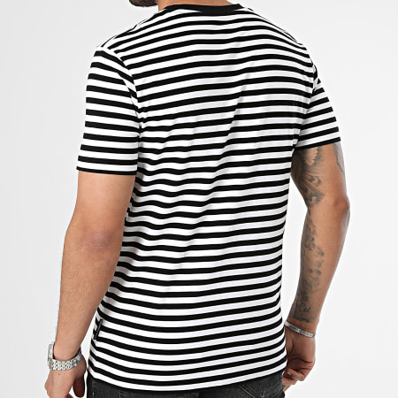 Tom Tailor - Tee Shirt Manches Courtes A Rayures 1042047-XX-12 Noir Blanc