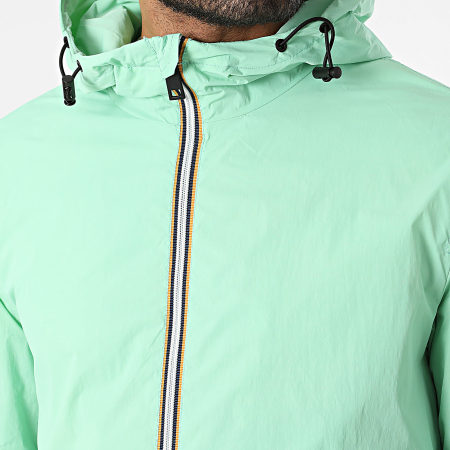 Kymaxx - Cortavientos largo con capucha Verde claro