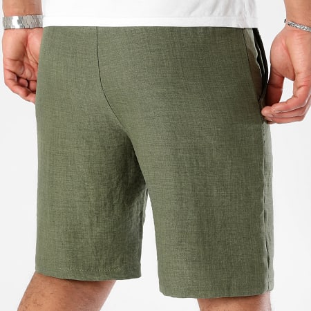 LBO - Short Chino Effet Lin 1208 Vert Kaki