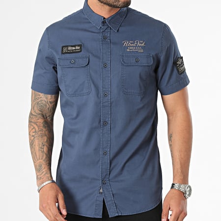 Petrol Industries - M-1040-SIS411 Camisa azul marino de manga corta