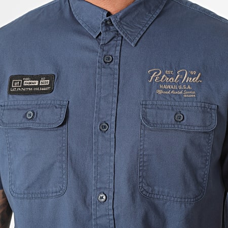 Petrol Industries - M-1040-SIS411 Camisa azul marino de manga corta