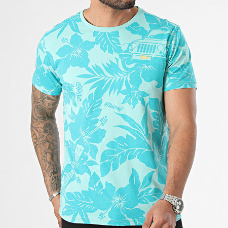 Petrol Industries - Tee Shirt M-1040-TSR114 Bleu Floral