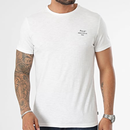 Petrol Industries - Camiseta M-1040-TSR689 Blanco jaspeado