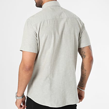 Selected - Camisa de manga corta New-Linen Regular Gris brezo