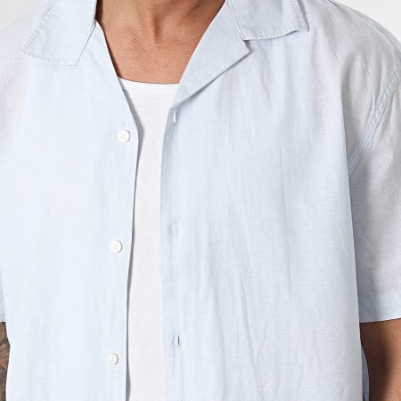 Classic Series - Camisa de manga corta Relax New-Linen Azul claro