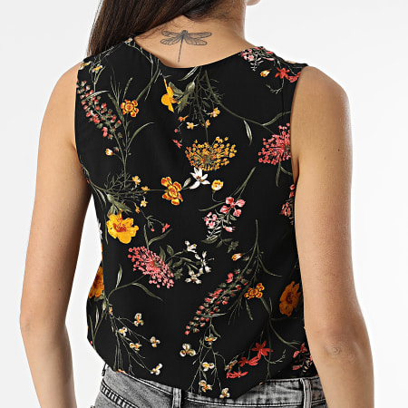 Vero Moda - Easy Joy Camiseta de tirantes de mujer con cuello en V Floral negro