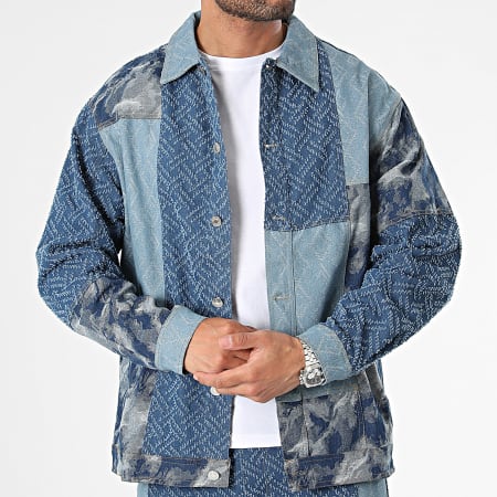 Frilivin - Conjunto de chaqueta vaquera azul y vaqueros