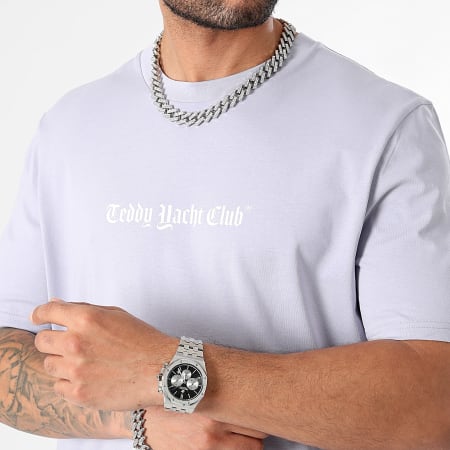 Teddy Yacht Club - Tee Shirt Oversize Large Propaganda Slogan Rosa Lavanda
