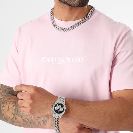 Teddy Yacht Club - Tee Shirt Oversize Large Propaganda Slogan Pink Rose