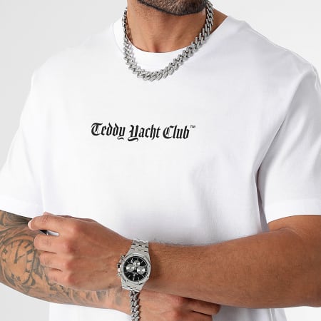 Teddy Yacht Club - Tee Shirt Oversize Large Propaganda Slogan Azul Blanco