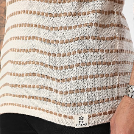 Classic Series - Camel Beige Stripes Oversize Tee Shirt