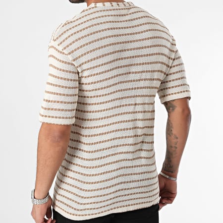 Classic Series - Camel Beige Stripes Oversize Tee Shirt