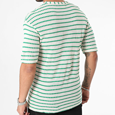 Classic Series - Camiseta de rayas oversize Beige Verde