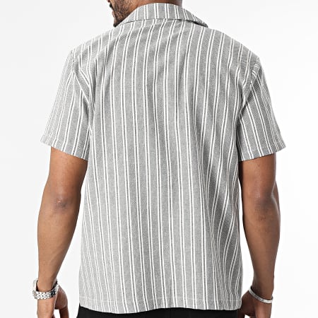 Frilivin - Camisa de manga corta de rayas grises