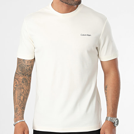 Calvin Klein - Tee Shirt Micro Logo Interlock 9894 Beige Clair