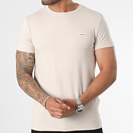 Calvin Klein - Tee Shirt Stretch Slim Fit 5433 Beige