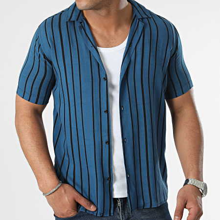 Camicie Casual Uomo Henley A Maniche Corte | Tinta Unita Con Bottoni A Contrasto | Magliette In Misto Cotone Aderenti | Colore Z-blu Navy, Taglia S