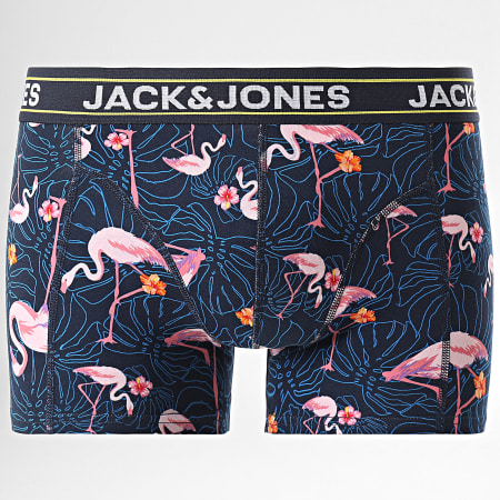 Jack And Jones - Lot De 3 Boxers Pink Flamingo Bleu Marine Floral