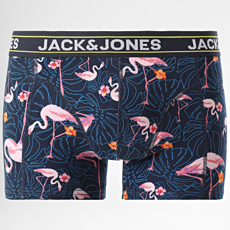 Jack And Jones - Roze Flamingo marineblauw gebloemde boxerset van 3