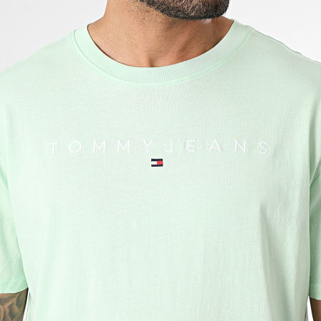 Tommy Jeans - Maglietta Linear Logo 7993 Verde chiaro