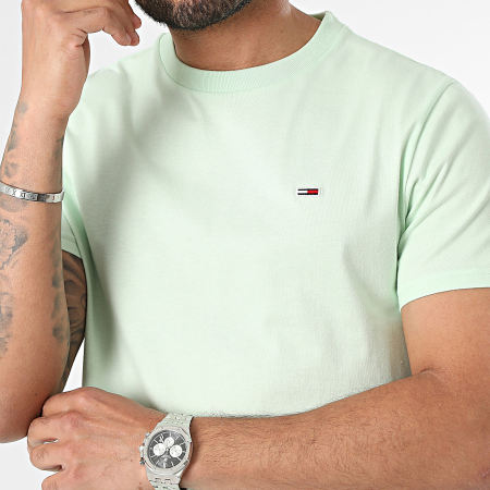 Tommy Jeans - Maglietta slim in jersey 9598 verde chiaro