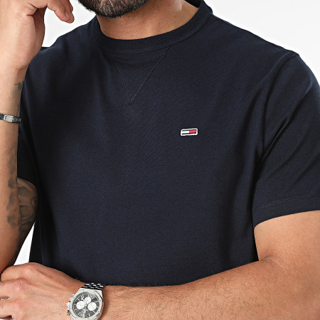 Tommy Jeans - Tee Shirt Slim Rib Detail 8649 Bleu Marine