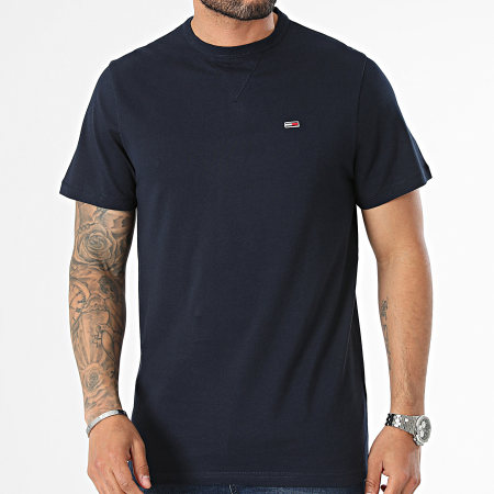 Tommy Jeans - Maglietta Slim con dettaglio a coste 8649 blu navy