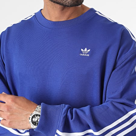 Adidas Originals - Sudadera cuello redondo 3 rayas IN8489 Azul Real