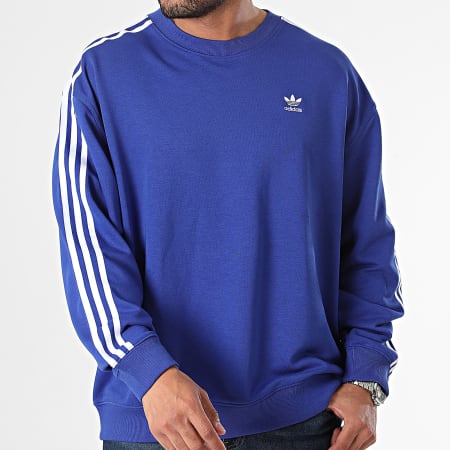 Adidas Originals - Felpa girocollo a 3 strisce IN8489 blu reale