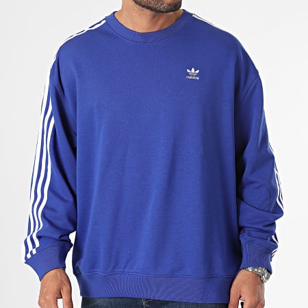 Adidas Originals - Sudadera cuello redondo 3 rayas IN8489 Azul Real