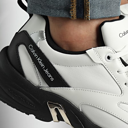 Calvin Klein - Sneakers Retro Tenis Low 0919 Bianco brillante Nero