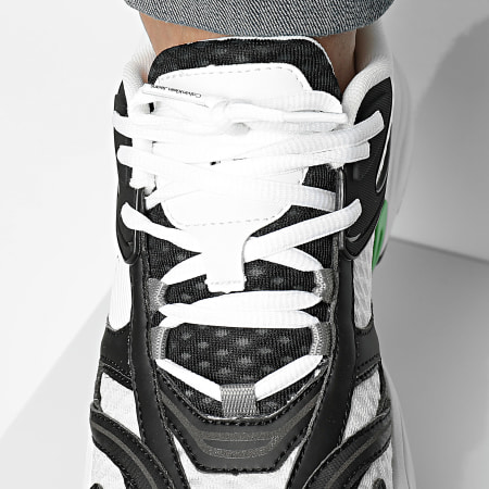Calvin Klein - Retro Tenis Low Mix 0931 Negro Blanco Brillante Clásico Verde Zapatillas