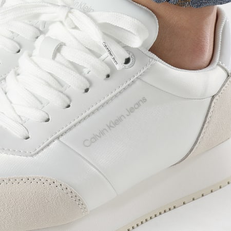 Calvin Klein - Baskets Femme Runner Low Lace Mix 1367 Bright White Creamy White Oyster