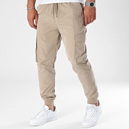 Frilivin - Pantalón Cargo Beige Oscuro