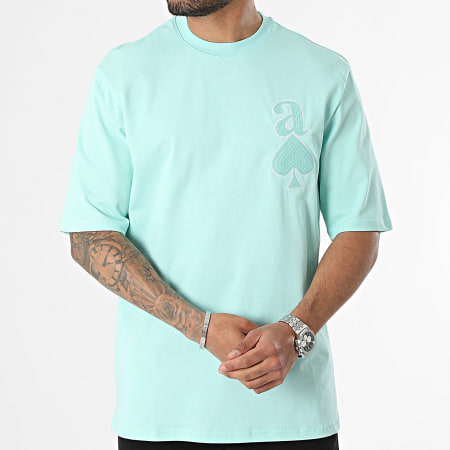 KZR - Camiseta oversize azul turquesa