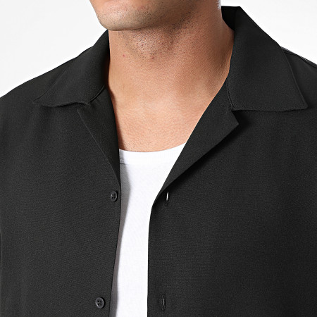 KZR - Conjunto negro de camisa de manga corta y pantalón