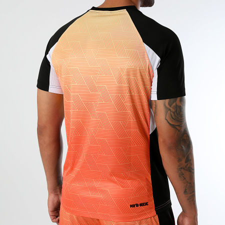 MA9 Mafia Nueve - Set di maglietta e pantaloncini da jogging Gradiente arancione neon