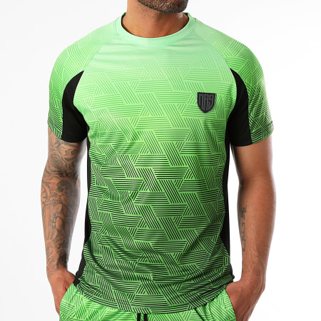 MA9 Mafia Nueve - Set maglietta e pantaloncini da jogging Gradiente Volt Green