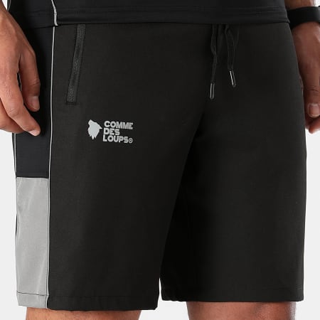 Comme Des Loups - Conjunto de camiseta negra Run y pantalón corto Jogging