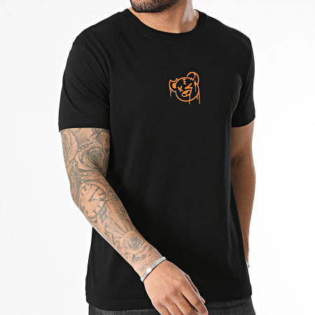 Sale Môme Paris - Negro Naranja Goteo Graffiti Teddy Camiseta