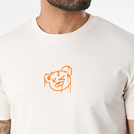 Sale Môme Paris - Tee Shirt Nounours Dripping Graffiti Beige Orange