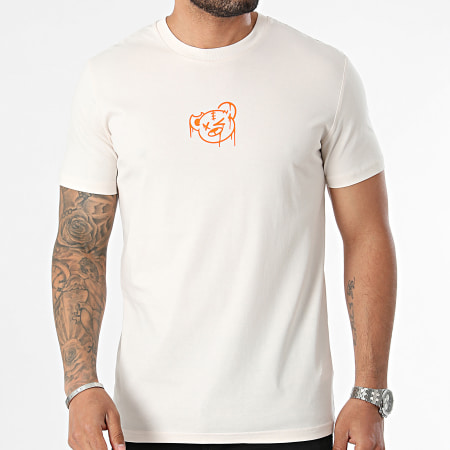 Sale Môme Paris - Camiseta Dripping Graffiti Beige Naranja Teddy