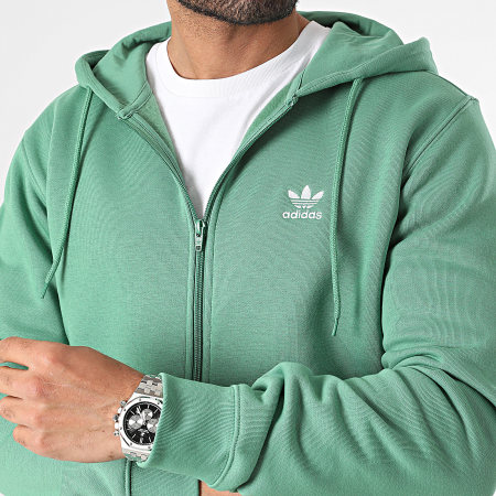 Adidas Originals - Essential IR7841 Felpa con cappuccio e zip verde
