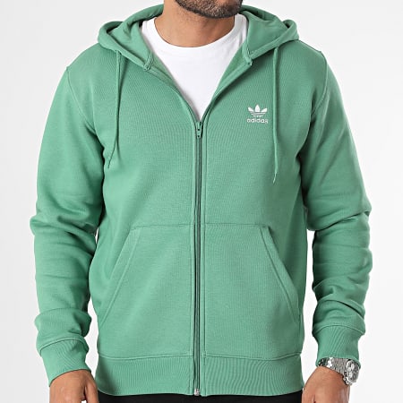 Adidas Originals - Essential IR7841 Felpa con cappuccio e zip verde