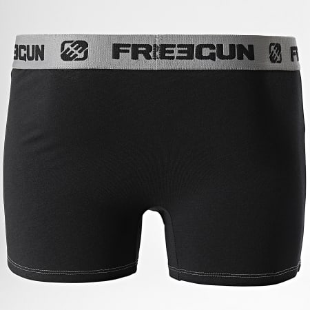 Freegun - Lot De 2 Boxers Ultra Stretch Gris Noir