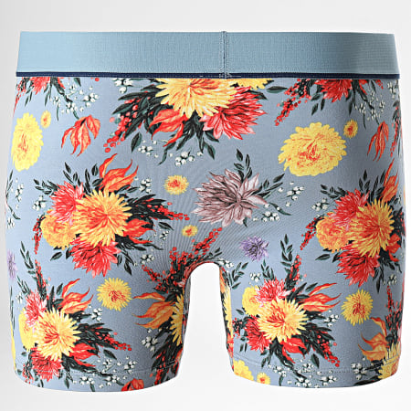 Freegun - Boxer Floral Bleu Gris