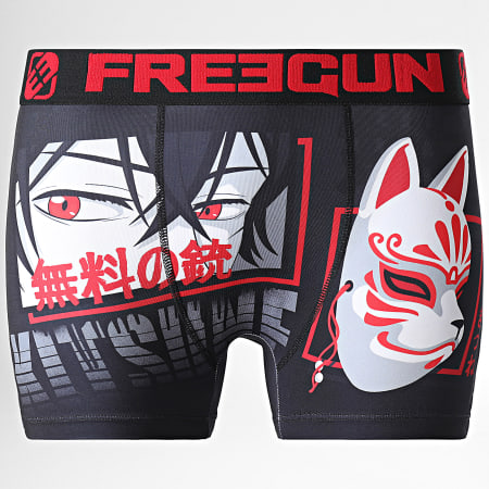 Boxer Freegun Rouge/noir - Imprimé Fun, élastique, Confortable